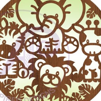 Intra απο ξύλο plywood 3mm-4mm πάχος - Χαριτωμένο Ζώο Ζώων Σαφάρι, Δίασταση 40x50 cm INTRAFABR-79175010 - Image 3