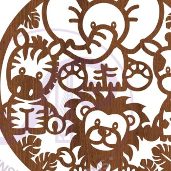 Intra απο ξύλο plywood 3mm-4mm πάχος - Χαριτωμένο Ζώο Ζώων Σαφάρι, Δίασταση 40x50 cm INTRAFABR-79175010 - Image 4