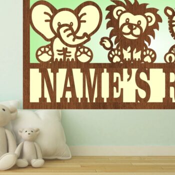 Intra απο ξύλο plywood 3mm-4mm πάχος - Χαριτωμένα ζώα Safari  Όνομα σκηνής Δίασταση 30x20 cm INTRAFABR-72212123 - Image 1