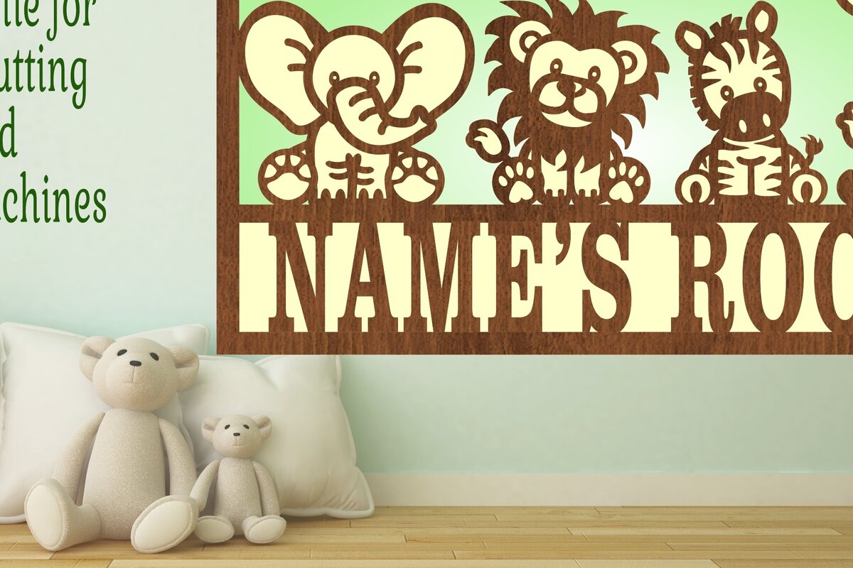 Intra απο ξύλο plywood 3mm-4mm πάχος - Χαριτωμένα ζώα Safari  Όνομα σκηνής Δίασταση 30x20 cm INTRAFABR-72212123