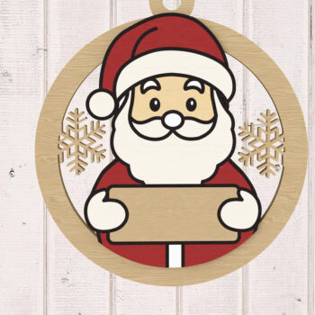 Intra απο ξύλο plywood 3mm-4mm πάχος - Χαριτωμένο κόψιμο με λέιζερ στολίδι του Άγιου Βασίλη Δίασταση 6x6 cm INTRAFABR-109386461 - Image 1