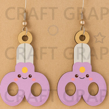 Intra απο ξύλο plywood 3mm-4mm πάχος - Cute Scissors Earrings – Classroom Δίασταση 3x3 cm INTRAFABR-124956735 - Image 1