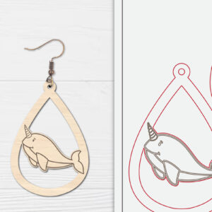 Intra απο ξύλο plywood 3mm-4mm πάχος - Χαριτωμένα θαλάσσια σκουλαρίκια με λέιζερ  Δίασταση 3x3 cm INTRAFABR-98856443