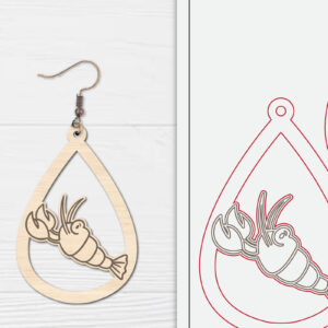 Intra απο ξύλο plywood 3mm-4mm πάχος - Χαριτωμένα θαλάσσια σκουλαρίκια με λέιζερ  Δίασταση 3x3 cm INTRAFABR-98856701