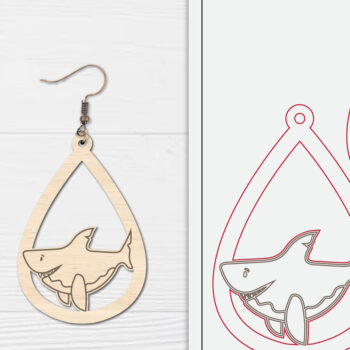 Intra απο ξύλο plywood 3mm-4mm πάχος - Χαριτωμένα θαλάσσια σκουλαρίκια με λέιζερ  Δίασταση 3x3 cm INTRAFABR-98856752 - Image 1