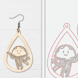 Intra απο ξύλο plywood 3mm-4mm πάχος - Χαριτωμένα θαλάσσια σκουλαρίκια με λέιζερ  Δίασταση 3x3 cm INTRAFABR-98856944