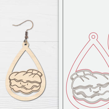 Intra απο ξύλο plywood 3mm-4mm πάχος - Πακέτο με χαριτωμένα σκουλαρίκια με θαλάσσια ζώα Δίασταση 3x3 cm INTRAFABR-99406632 - Image 3