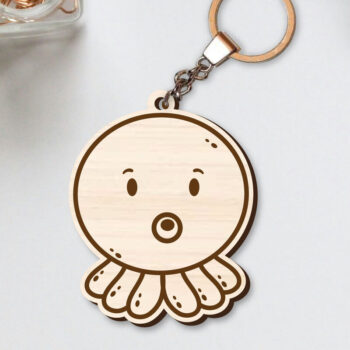 Intra απο ξύλο plywood 3mm-4mm πάχος - Χαριτωμένο θαλάσσιο μπρελόκ  Δίασταση 4x4 cm INTRAFABR-96260124 - Image 1