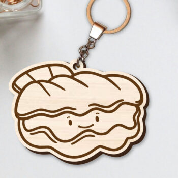 Intra απο ξύλο plywood 3mm-4mm πάχος - Χαριτωμένο θαλάσσιο μπρελόκ  Δίασταση 4x4 cm INTRAFABR-96260376 - Image 1