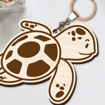 Intra απο ξύλο plywood 3mm-4mm πάχος - Χαριτωμένο θαλάσσιο μπρελόκ  Δίασταση 4x4 cm INTRAFABR-96259622 - Image 1