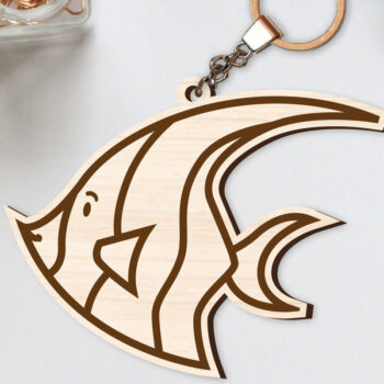 Intra απο ξύλο plywood 3mm-4mm πάχος - Χαριτωμένο θαλάσσιο μπρελόκ  Δίασταση 4x4 cm INTRAFABR-96259665 - Image 1