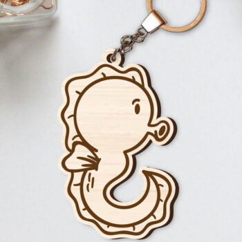 Intra απο ξύλο plywood 3mm-4mm πάχος - Χαριτωμένο θαλάσσιο μπρελόκ Δίασταση 4x4 cm INTRAFABR-96259737 - Image 1