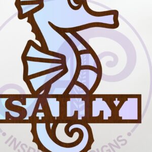 Intra απο ξύλο plywood 3mm-4mm πάχος - Χαριτωμένο όνομα ιππόκαμπος Δίασταση 40x50 cm INTRAFABR-119391182