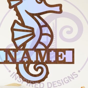 Intra απο ξύλο plywood 3mm-4mm πάχος - Χαριτωμένο όνομα ιππόκαμπος Δίασταση 40x50 cm INTRAFABR-119391182 - Image 2