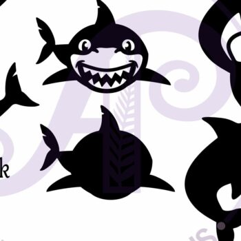 Intra απο ξύλο plywood 3mm-4mm πάχος - Cute Sharks Two Laser Laser Κόψτε το  Δίασταση 30x20 cm INTRAFABR-97819956 - Image 3