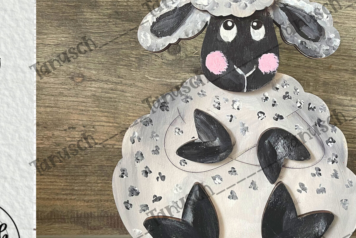 Intra απο ξύλο plywood 3mm-4mm πάχος - Cute Sheep Laser Cut  Δίασταση 6x6 cm INTRAFABR-68461880