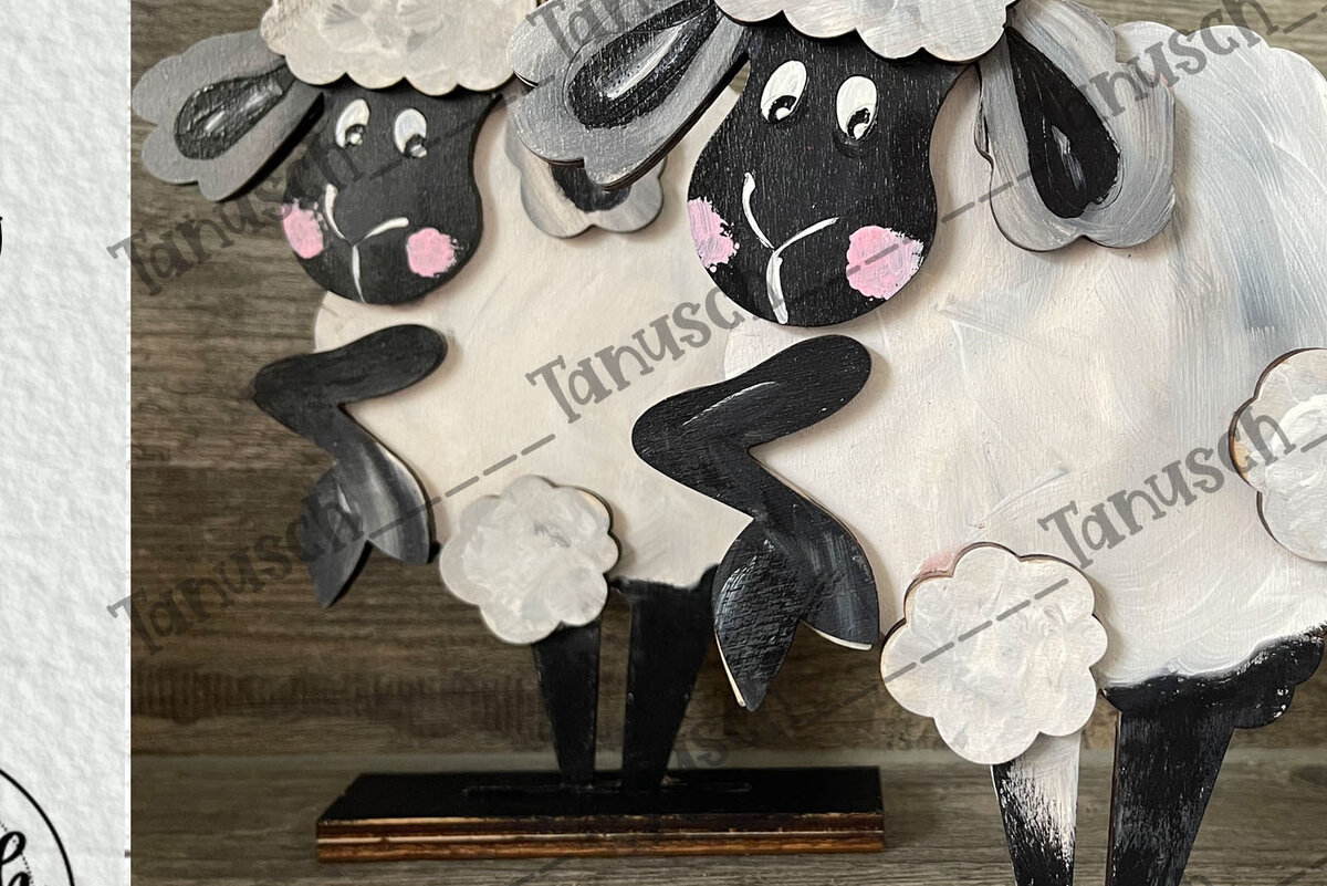 Intra απο ξύλο plywood 3mm-4mm πάχος - Cute Sheep Laser Cut  Δίασταση 6x6 cm INTRAFABR-68461933