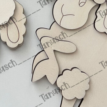 Intra απο ξύλο plywood 3mm-4mm πάχος - Cute Sheep Laser Cut Δίασταση 6x6 cm INTRAFABR-68461933 - Image 3