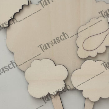 Intra απο ξύλο plywood 3mm-4mm πάχος - Cute Sheep Laser Cut Δίασταση 6x6 cm INTRAFABR-68461770 - Image 4