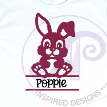 Intra απο ξύλο plywood 3mm-4mm πάχος - Χαριτωμένο σημάδι ονόματος λαγουδάκι κάθεται Δίασταση 40x50 cm INTRAFABR-119283779 - Image 3