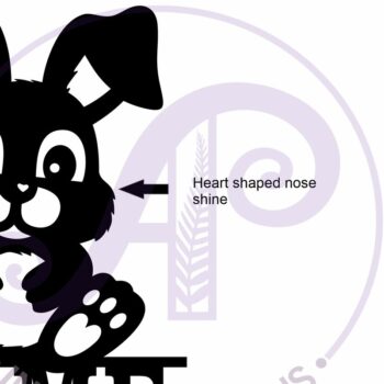 Intra απο ξύλο plywood 3mm-4mm πάχος - Χαριτωμένο σημάδι ονόματος λαγουδάκι κάθεται Δίασταση 40x50 cm INTRAFABR-119283779 - Image 5