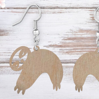 Intra απο ξύλο plywood 3mm-4mm πάχος - με χαριτωμένα σκουλαρίκια με λέιζερ νωθρότητας Δίασταση 900x900 cm INTRAFABR-118036022 - Image 3