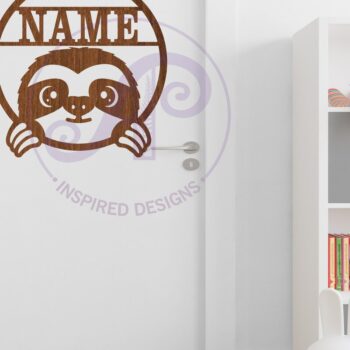 Intra απο ξύλο plywood 3mm-4mm πάχος - Cute Sloth Name Wall Art Sign,   Δίασταση 40x50 cm INTRAFABR-118985507 - Image 5