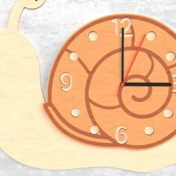 Intra απο ξύλο plywood 3mm-4mm πάχος - Cute Snail Wall Clock - Laser Cut Δίασταση 30x20 cm INTRAFABR-118392879 - Image 1