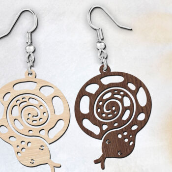 Intra απο ξύλο plywood 3mm-4mm πάχος - Cute Snake Animal Earrings Cut Laser Δίασταση 900x900 cm INTRAFABR-118833631 - Image 2