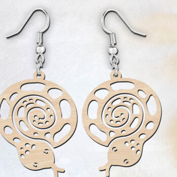 Intra απο ξύλο plywood 3mm-4mm πάχος - Cute Snake Animal Earrings Cut Laser Δίασταση 900x900 cm INTRAFABR-118833631 - Image 3