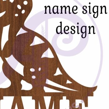 Intra απο ξύλο plywood 3mm-4mm πάχος - Cute T Rex Σήμα ονόματος Laser Cut Δίασταση 30x20 cm INTRAFABR-104579516 - Image 4