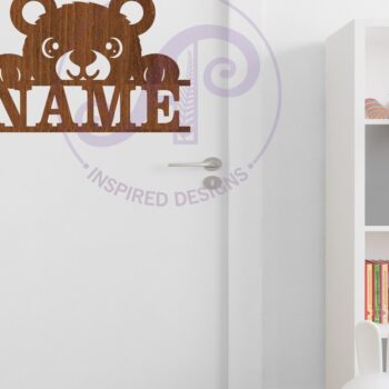 Intra απο ξύλο plywood 3mm-4mm πάχος - Χαριτωμένο αρκουδάκι με όνομα Laser Cut Δίασταση 30x20 cm INTRAFABR-110216110 - Image 3