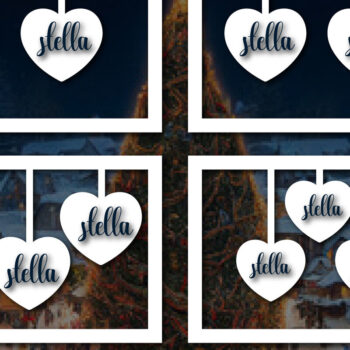 Intra απο ξύλο plywood 3mm-4mm πάχος - Πακέτο υ Cute Valentine Heart  Cut Δίασταση 25x25 cm INTRAFABR-54249828 - Image 1