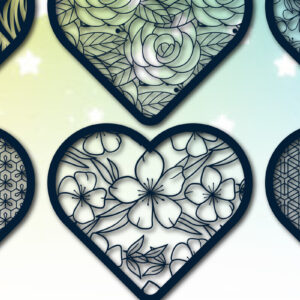 Intra απο ξύλο plywood 3mm-4mm πάχος - Πακέτο υ Cute Valentine Heart  Cut Δίασταση 25x25 cm INTRAFABR-54065395