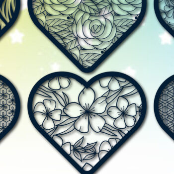 Intra απο ξύλο plywood 3mm-4mm πάχος - Πακέτο υ Cute Valentine Heart  Cut Δίασταση 25x25 cm INTRAFABR-54065395 - Image 1