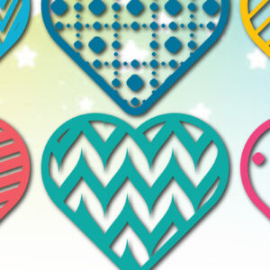 Intra απο ξύλο plywood 3mm-4mm πάχος - Πακέτο υ Cute Valentine Heart  Cut Δίασταση 25x25 cm INTRAFABR-54066292