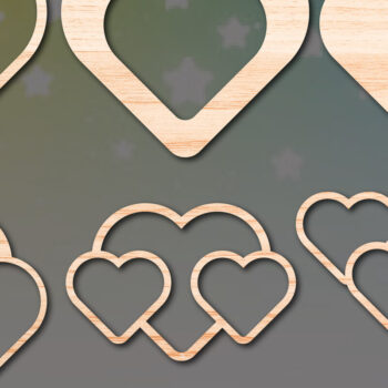 Intra απο ξύλο plywood 3mm-4mm πάχος - Πακέτο υ Cute Valentine Heart  Cut Δίασταση 25x25 cm INTRAFABR-54078421 - Image 1