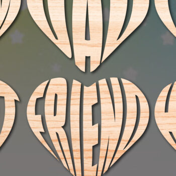 Intra απο ξύλο plywood 3mm-4mm πάχος - Πακέτο υ Cute Valentine Heart  Cut Δίασταση 25x25 cm INTRAFABR-54079096 - Image 1