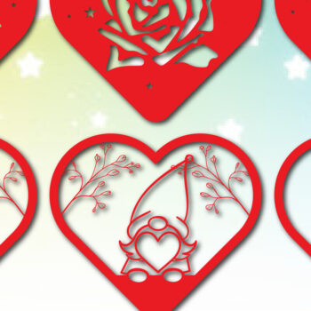 Intra απο ξύλο plywood 3mm-4mm πάχος - Πακέτο υ Cute Valentine Heart  Cut Δίασταση 25x25 cm INTRAFABR-54021183 - Image 1