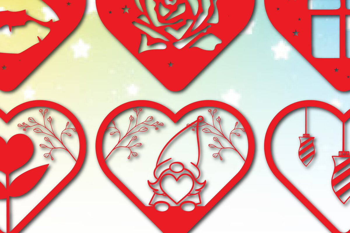 Intra απο ξύλο plywood 3mm-4mm πάχος - Πακέτο υ Cute Valentine Heart  Cut Δίασταση 25x25 cm INTRAFABR-54021183