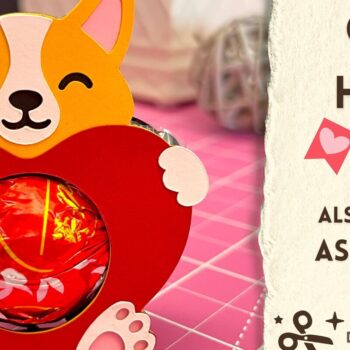 Intra απο ξύλο plywood 3mm-4mm πάχος - Χαριτωμένο Valentines Corgi με Heart  Δίασταση 20x20 cm INTRAFABR-90975679 - Image 1