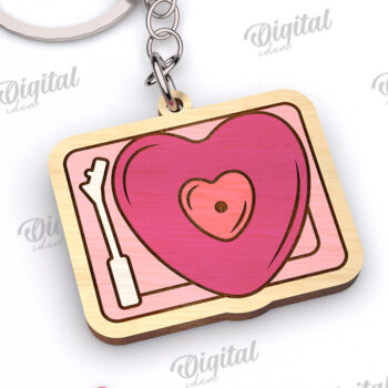 Intra απο ξύλο plywood 3mm-4mm πάχος - Χαριτωμένο μπρελόκ Αγίου Βαλεντίνου Δίασταση 4x4 cm INTRAFABR-111984665 - Image 1