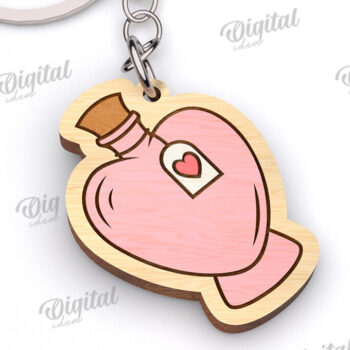 Intra απο ξύλο plywood 3mm-4mm πάχος - Χαριτωμένο μπρελόκ Αγίου Βαλεντίνου  Δίασταση 4x4 cm INTRAFABR-111984822 - Image 1