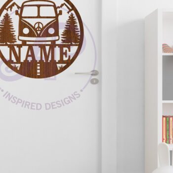 Intra απο ξύλο plywood 3mm-4mm πάχος - Χαριτωμένο Vintage Camper Van με θέμα το σήμα Δίασταση 30x20 cm INTRAFABR-106217678 - Image 3