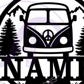 Intra απο ξύλο plywood 3mm-4mm πάχος - Χαριτωμένο Vintage Camper Van με θέμα το σήμα Δίασταση 30x20 cm INTRAFABR-106217678 - Image 4