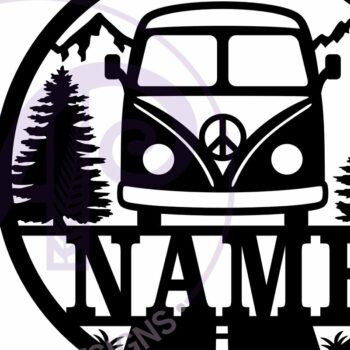 Intra απο ξύλο plywood 3mm-4mm πάχος - Χαριτωμένο Vintage Camper Van με θέμα το σήμα Δίασταση 30x20 cm INTRAFABR-106217678 - Image 5