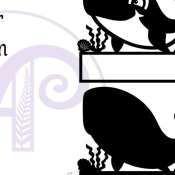 Intra απο ξύλο plywood 3mm-4mm πάχος - Χαριτωμένο σημάδι ονόματος φάλαινας  Laser Cut Δίασταση 30x20 cm INTRAFABR-81702367 - Image 4