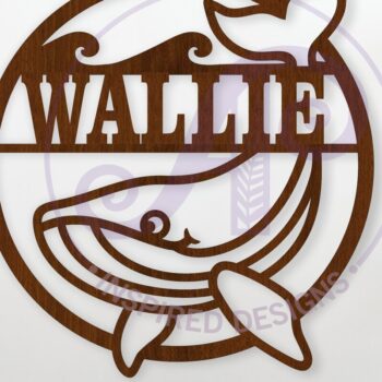 Intra απο ξύλο plywood 3mm-4mm πάχος - Χαριτωμένο όνομα Φάλαινας Επιγραφή τοίχου, Δίασταση 40x50 cm INTRAFABR-115335740 - Image 1