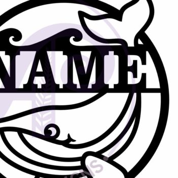 Intra απο ξύλο plywood 3mm-4mm πάχος - Χαριτωμένο όνομα Φάλαινας Επιγραφή τοίχου, Δίασταση 40x50 cm INTRAFABR-115335740 - Image 4