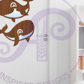 Intra απο ξύλο plywood 3mm-4mm πάχος - Cute Whale Two Laser Laser Κόψτε το Δίασταση 30x20 cm INTRAFABR-97337537 - Image 4